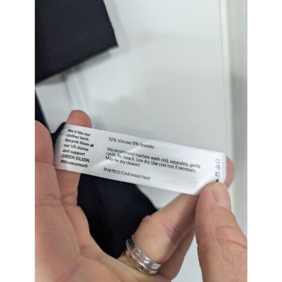 Eileen Fisher Long Sleeve Dress women's size Small black boat neck minimalist - Picture 5 of 6